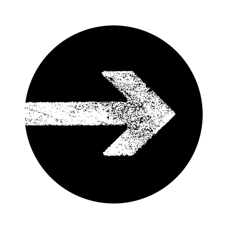 WHITE ARROW IN BLACK CIRCLE