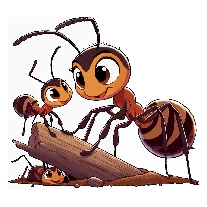 Ameisenmutter spielt mit Kindern