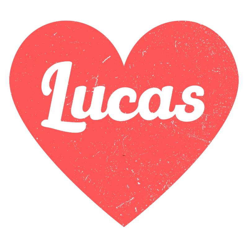 Lucas Name Rotes Herz Liebe Fan Retro