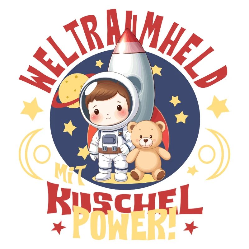Astronaut mit Teddybär