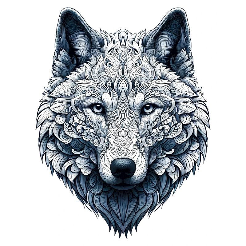 Wolf mit Mandalas verziert