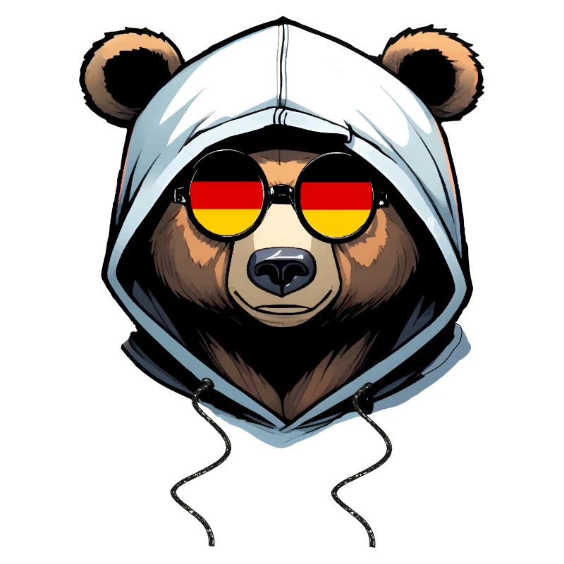 Bär trägt einen Hoodie
