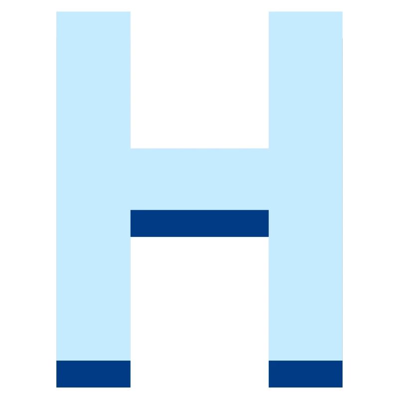 Pop und moderner blauer Buchstabe h