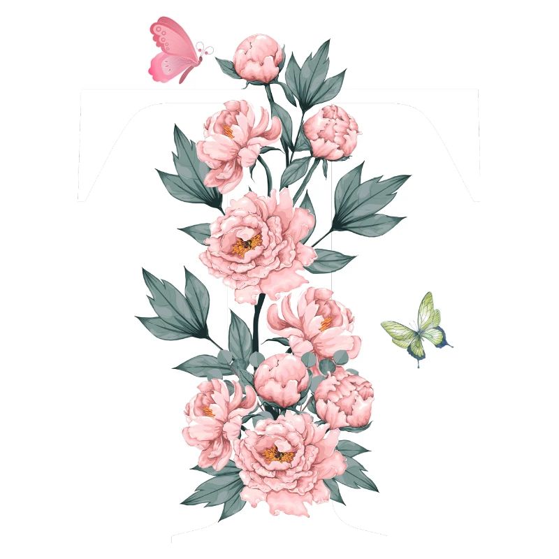 Lettre t fleurs rose