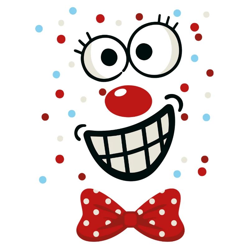 Fröhlicher Polka-Dot Clown