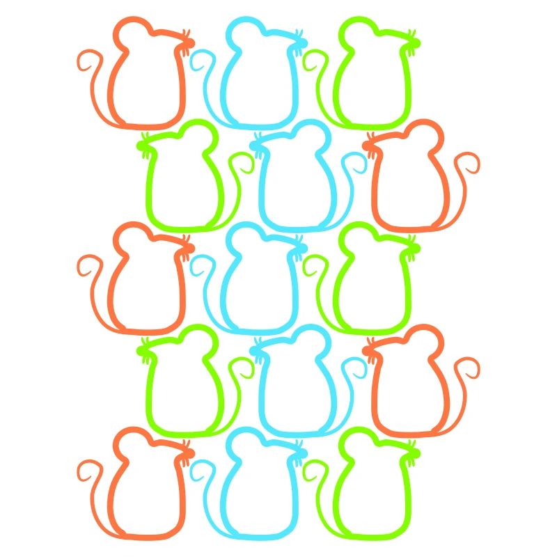 Many Mice Pattern Rows Party Cute Gang Team