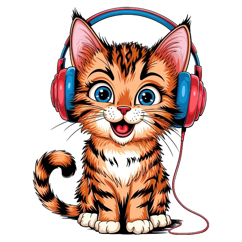 Kopfhörer-Kätzchen
