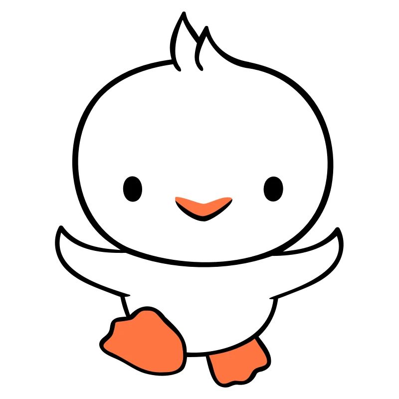 Duck running fast wants to fly cute flutter