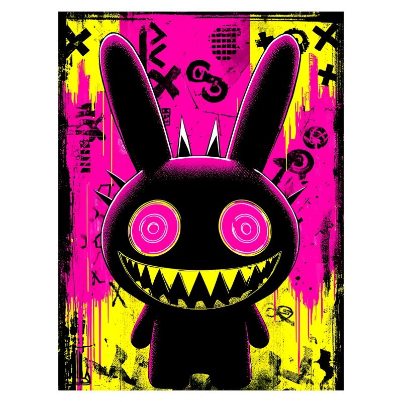 Retro Neon Bunny