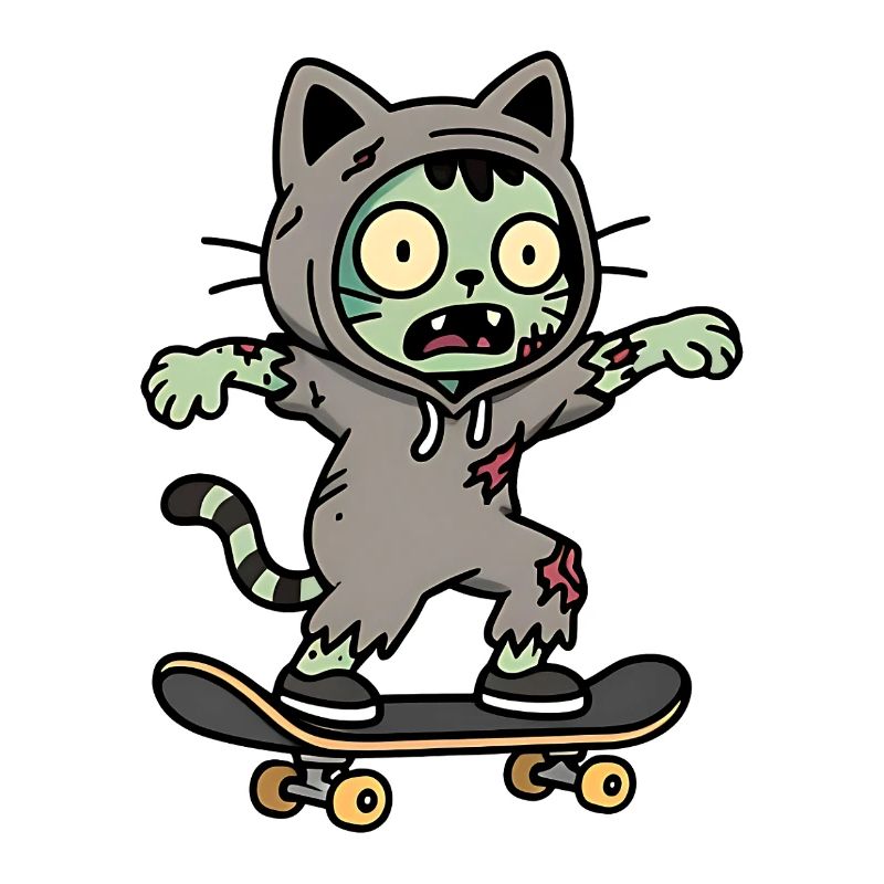 Chat Zombie sur Skate