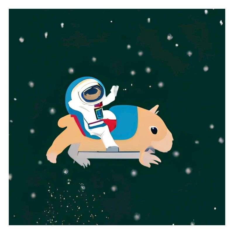 Astronaut on a space capybara