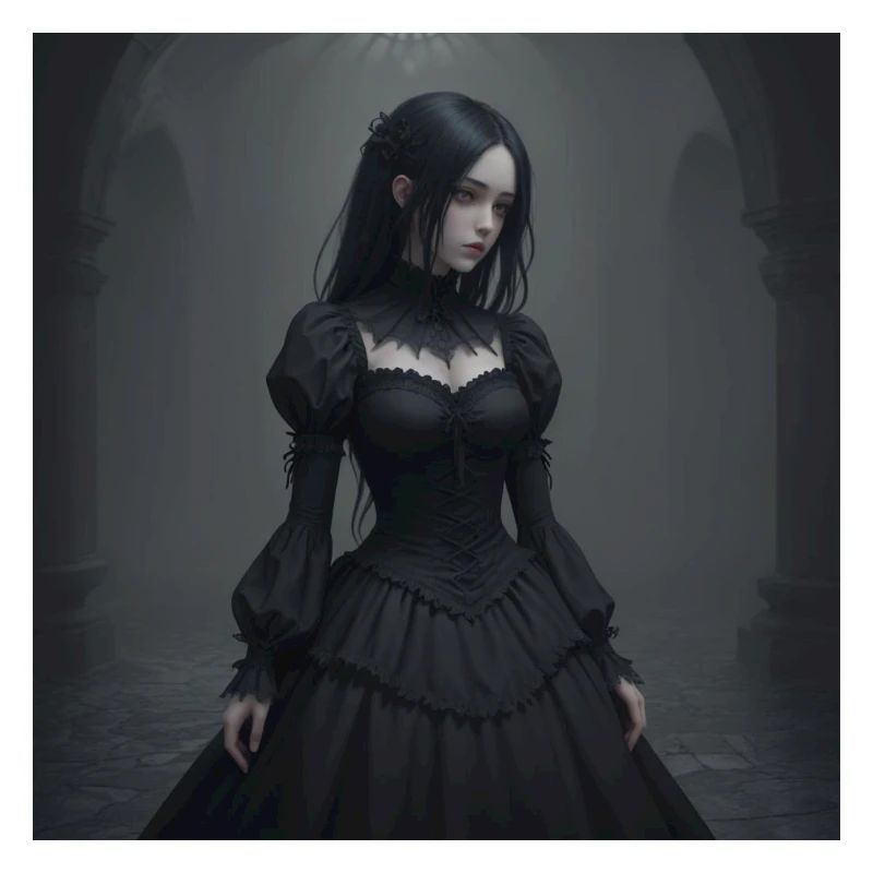Gothic Viktorianisches Schwarzkleid