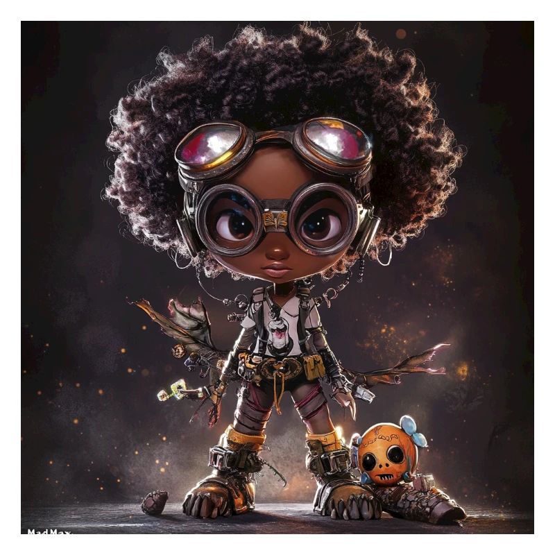  exploratrice Afro Steampunk