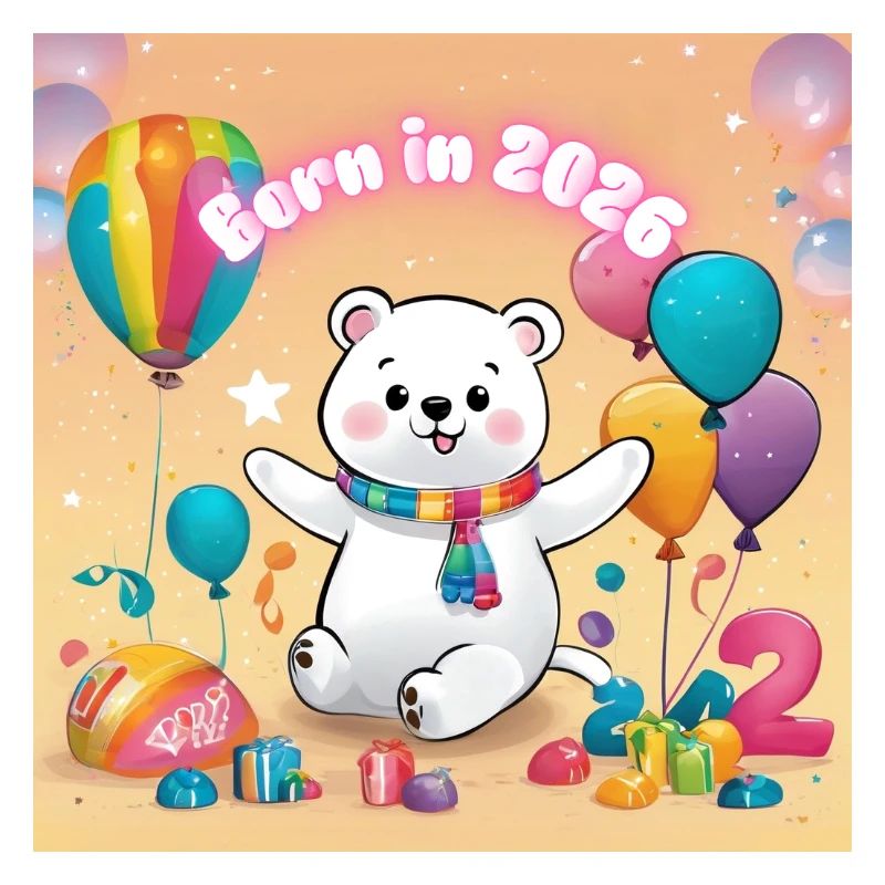 Ours d’anniversaire avec ballons 2026