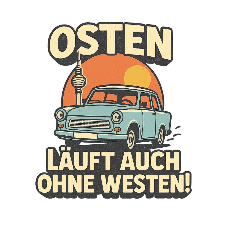 DDR Retro Comic Shirt – „Osten läuft auch ohne