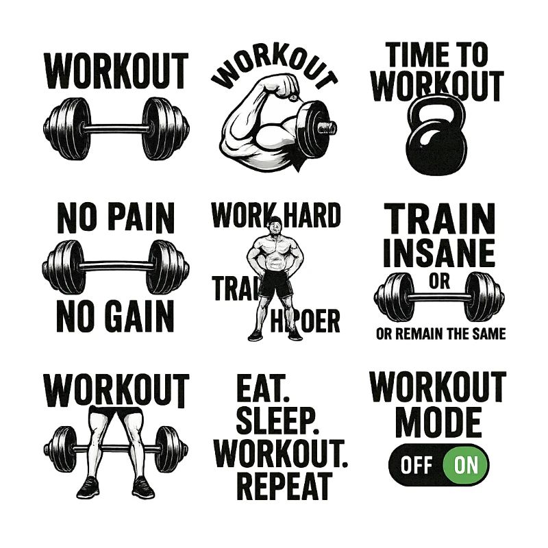 Power Gym Black Patterns Workout