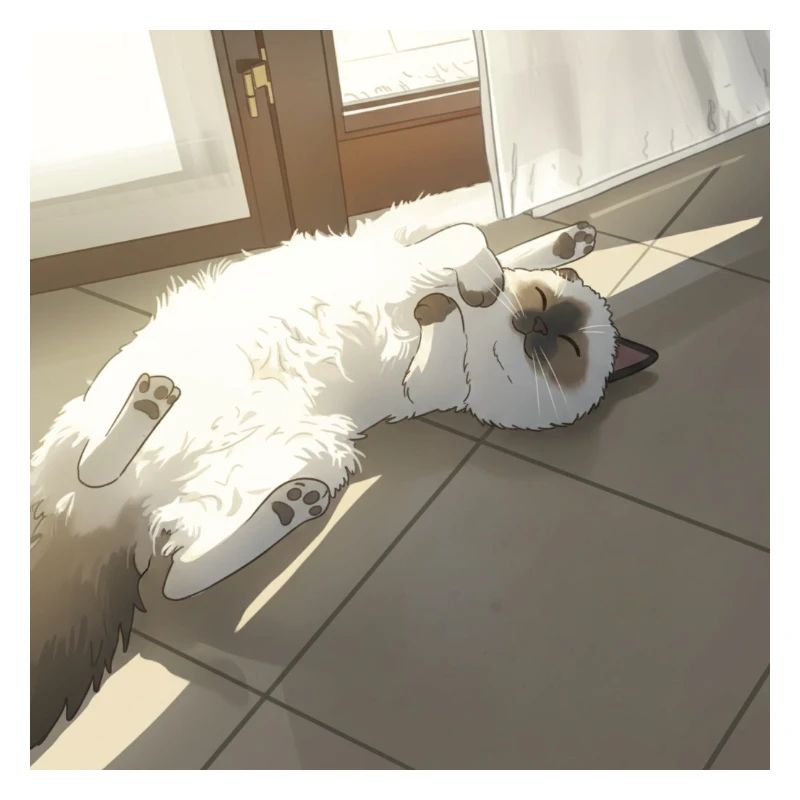 Schläfrige Katze in den Sonnenstrahlen
