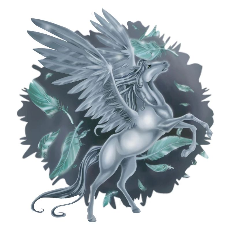 Pegasus mit „Stain“ Hintergrund