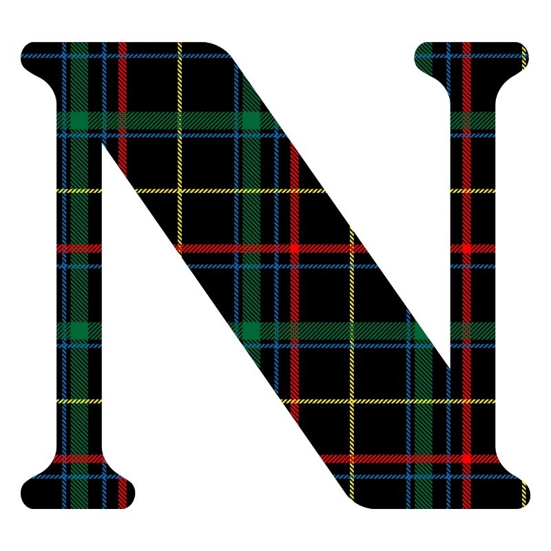 Monogramme n tartan écossais
