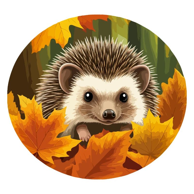 Hérisson entre les feuilles