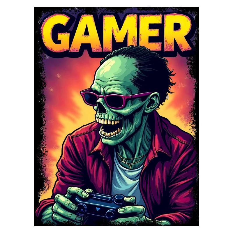 Zombie Gamer mit Controller