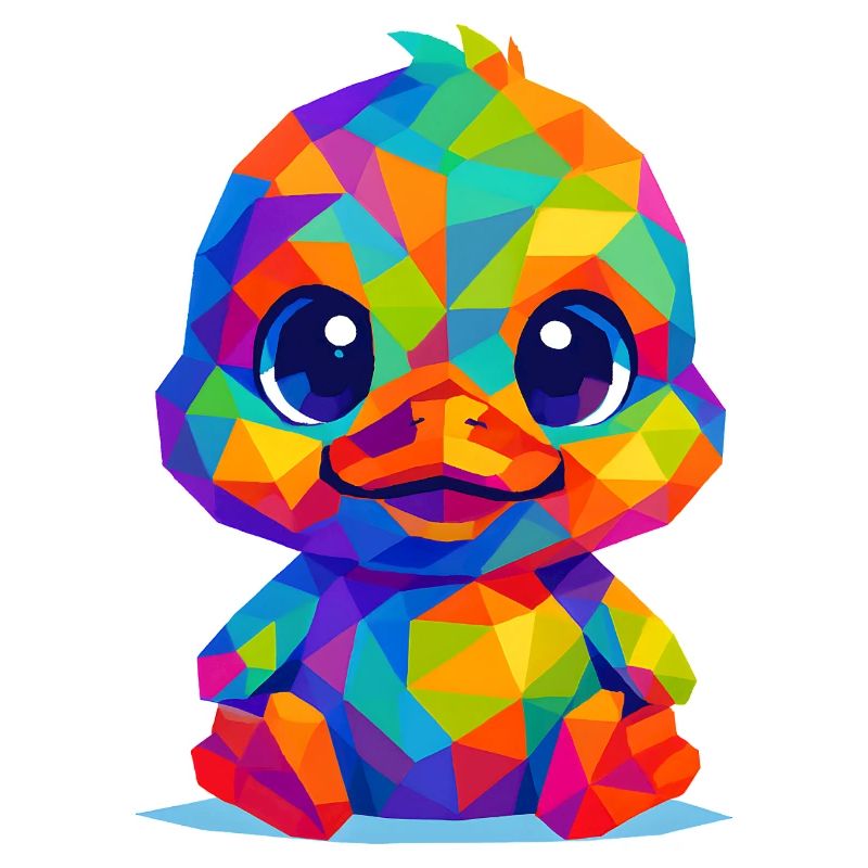 WPAP polygone style Kawaii animaux bébé canard poussin