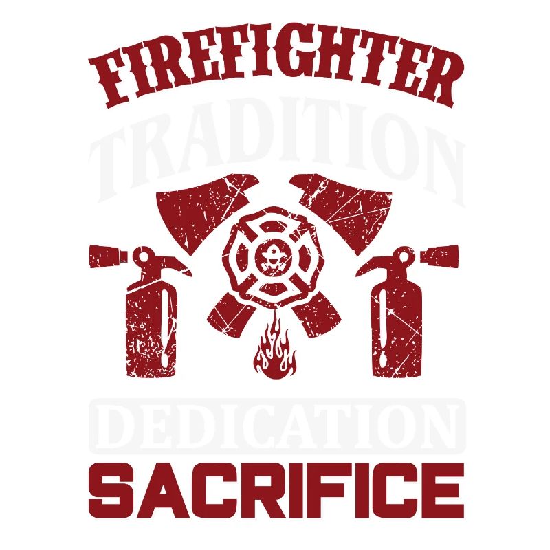Fire brigade tradition with helmet and fire extinguisher