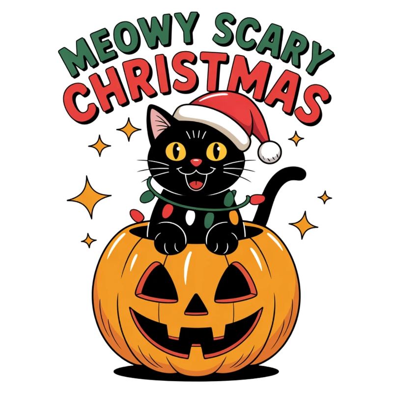 Miaou Chat de Noël effrayant