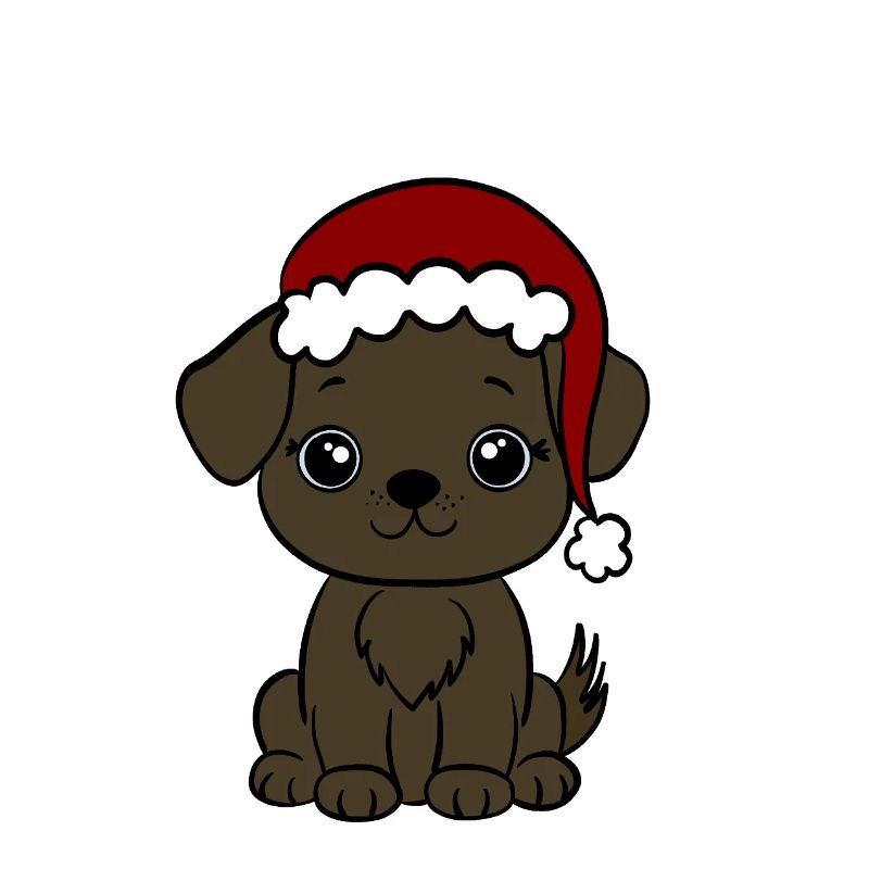 Dog with Santa Hat