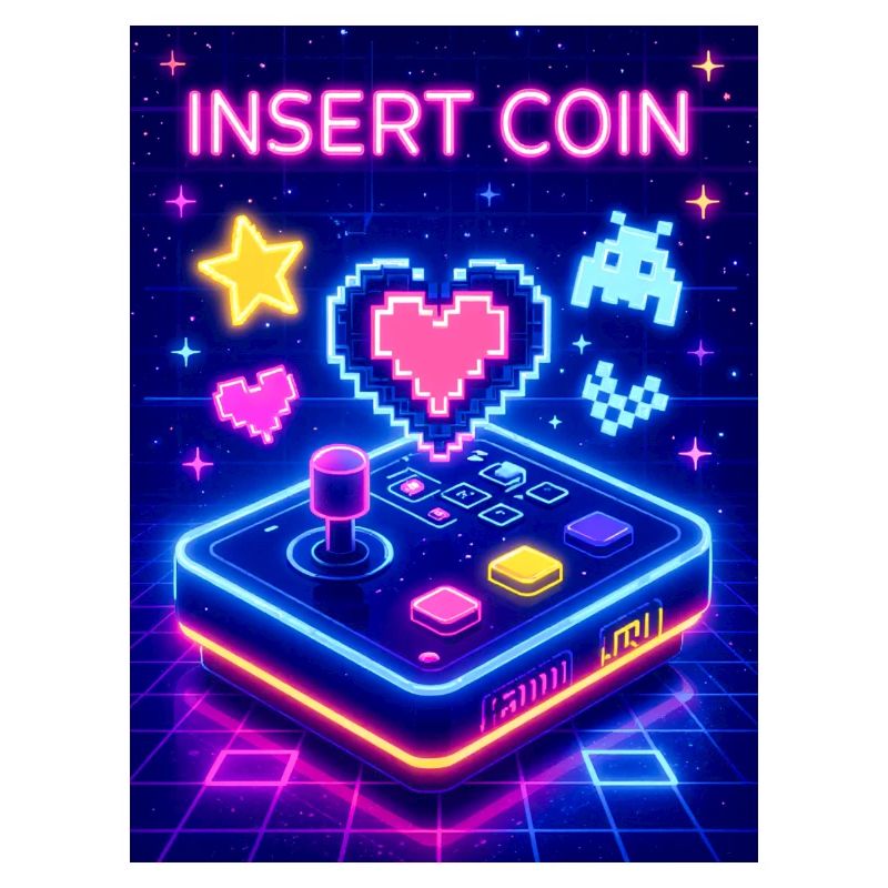 Insert Coin Arcade Love – Rétro 80s Gaming