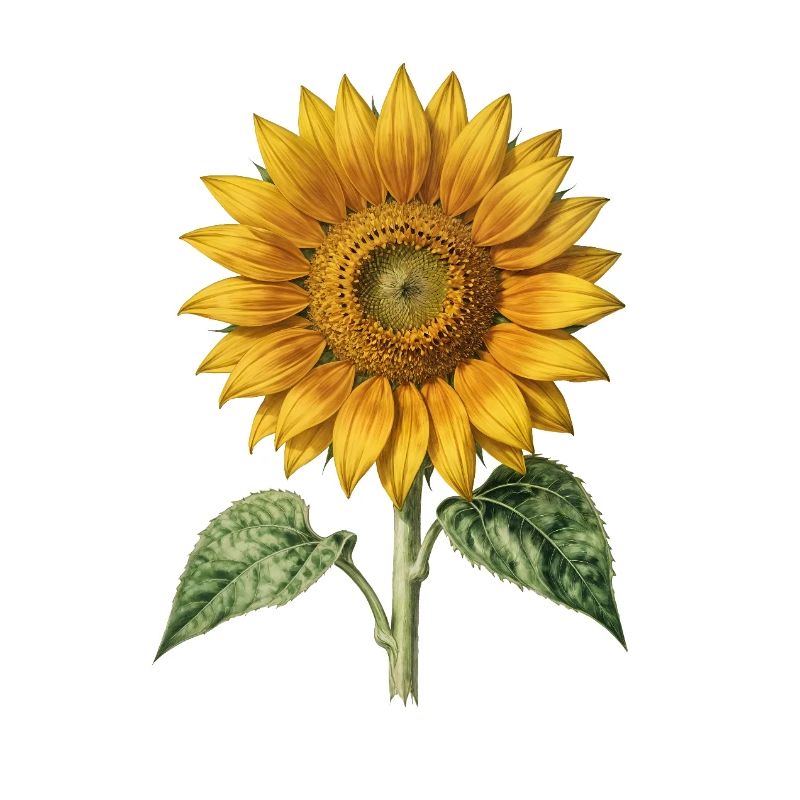 Sunflower Botanical Engraving