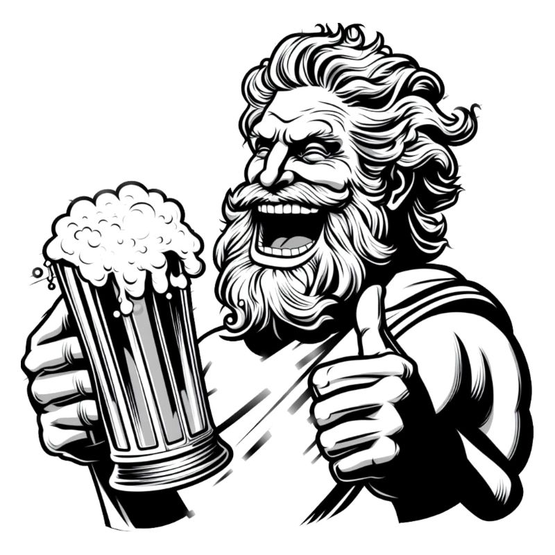 Zeus mit Bier