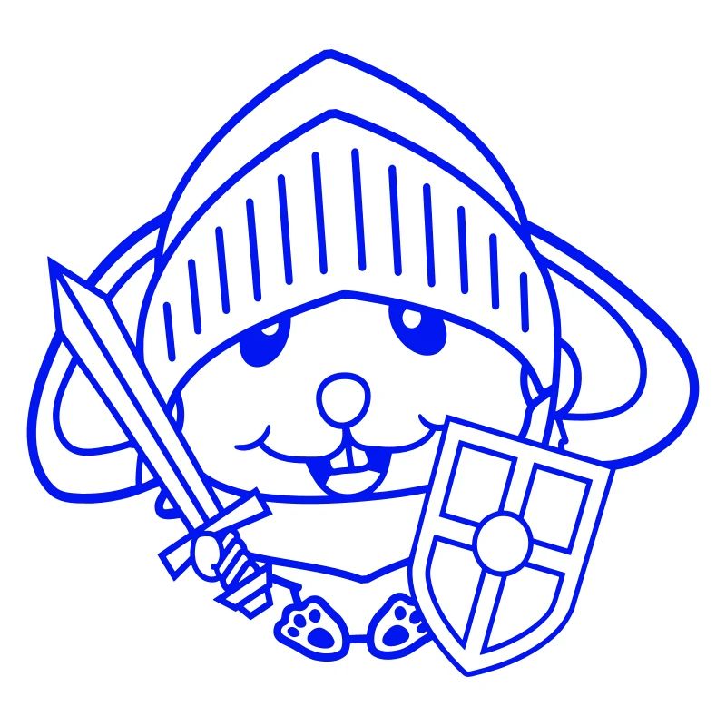 Lapin Chevalier Épée Bouclier Armure Casque Château Héros