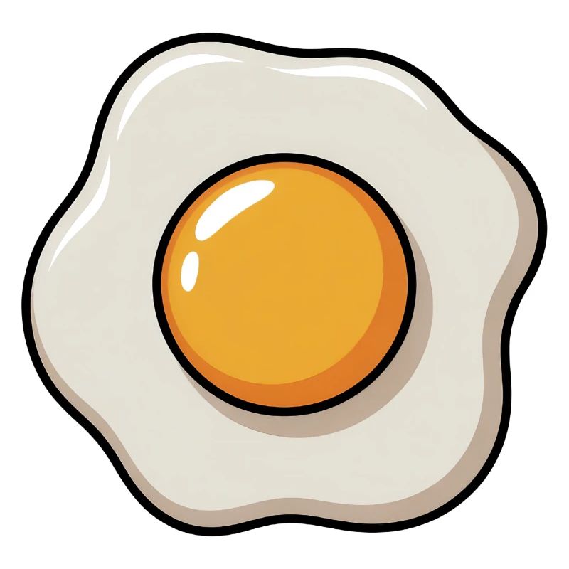 Spiegelei Grafik Eigelb Eiweiss Frühstück