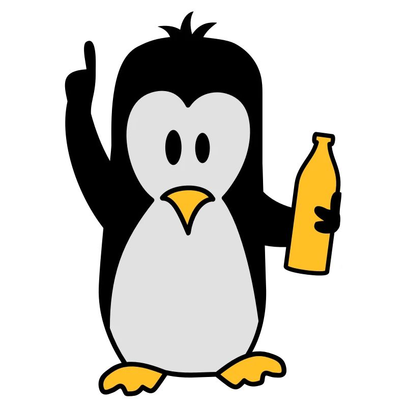 Drunk drinking beer party Penguin