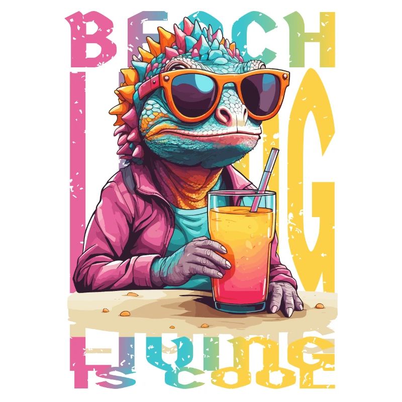 Caméléon sur la plage