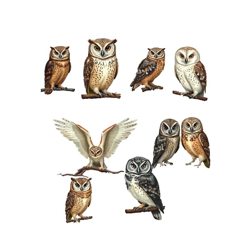 Arten von Eulen Bildungssammlung Niedliche Eule 2025