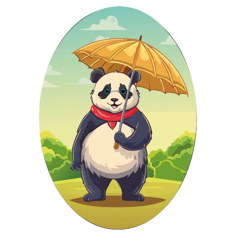 Charmanter Panda mit Regenschirm