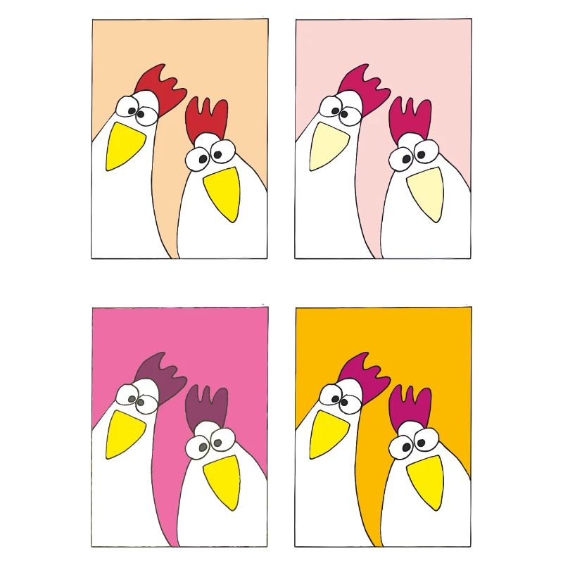 Funny Chickens Popart