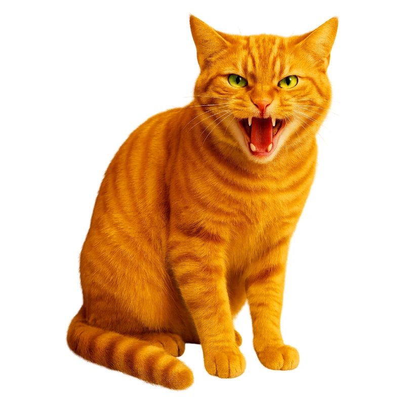 Chat tigré orange sifflant
