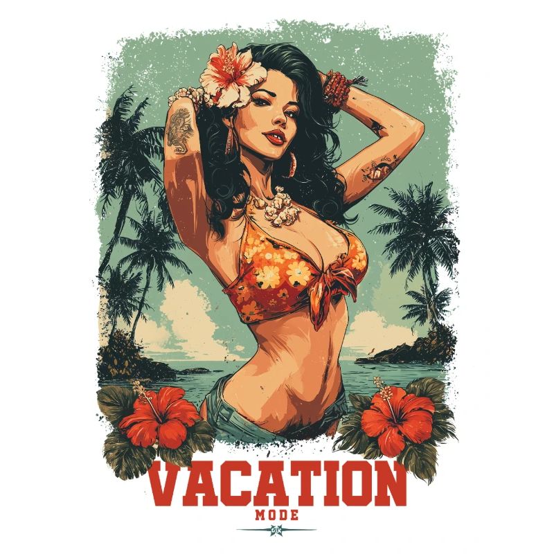Conception de t-shirt Mode vacances activé