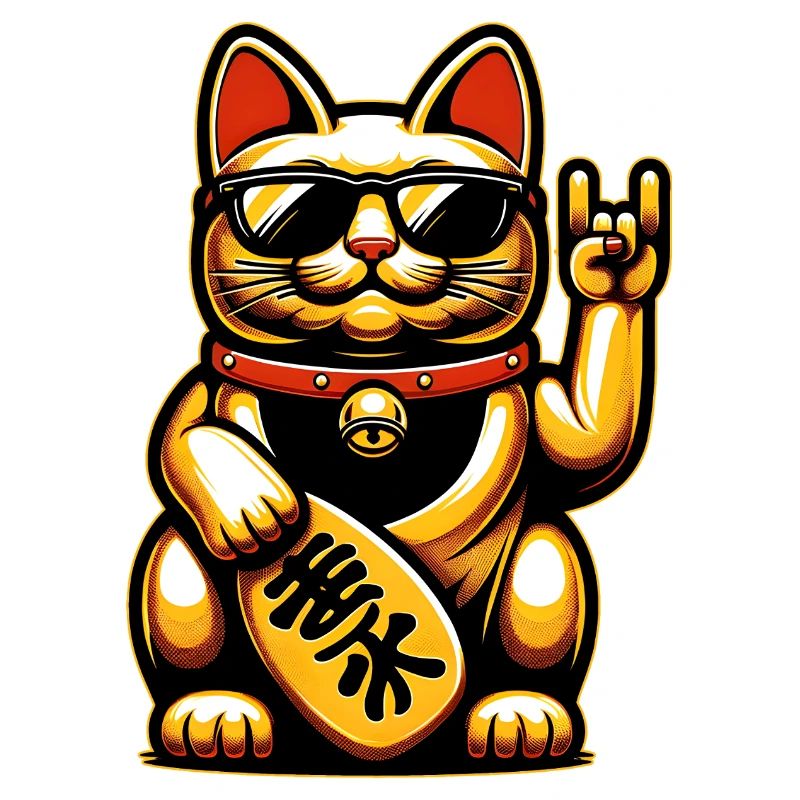 Metal-Neko – Chat Maneki Neko à bascule