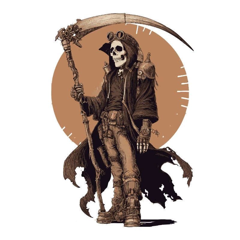 Steampunk Grim Reaper – Style Industriel