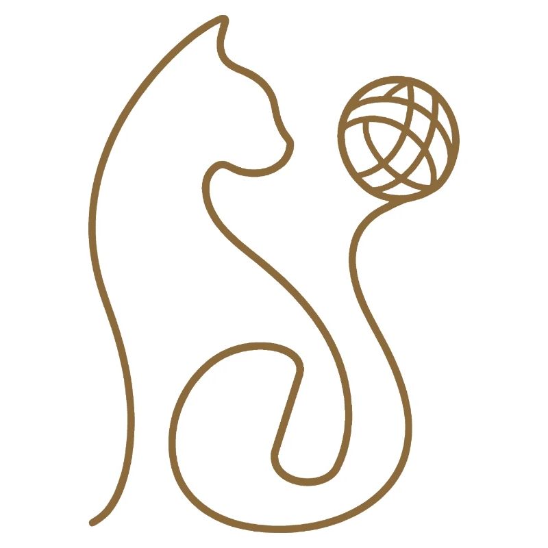 Chat aux lignes de pelotes de laine Design
