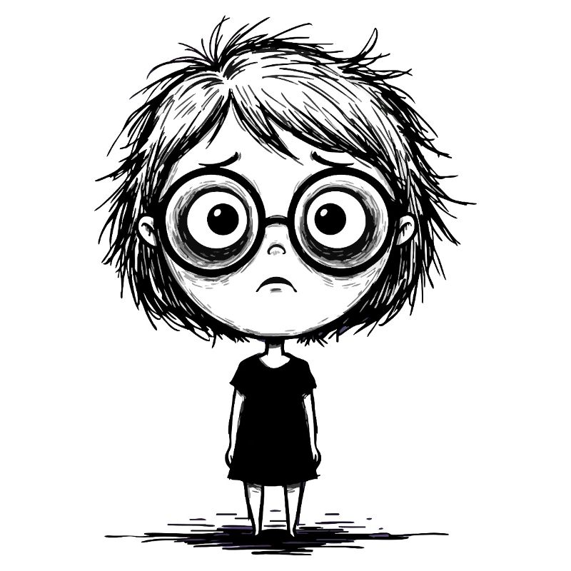 Blank Gaze Burnout Sticker Black and White