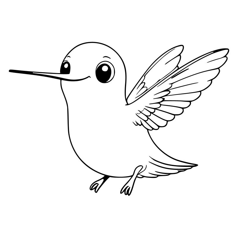 Colibri mignon - Conception de dessin animé d’oiseau mignon