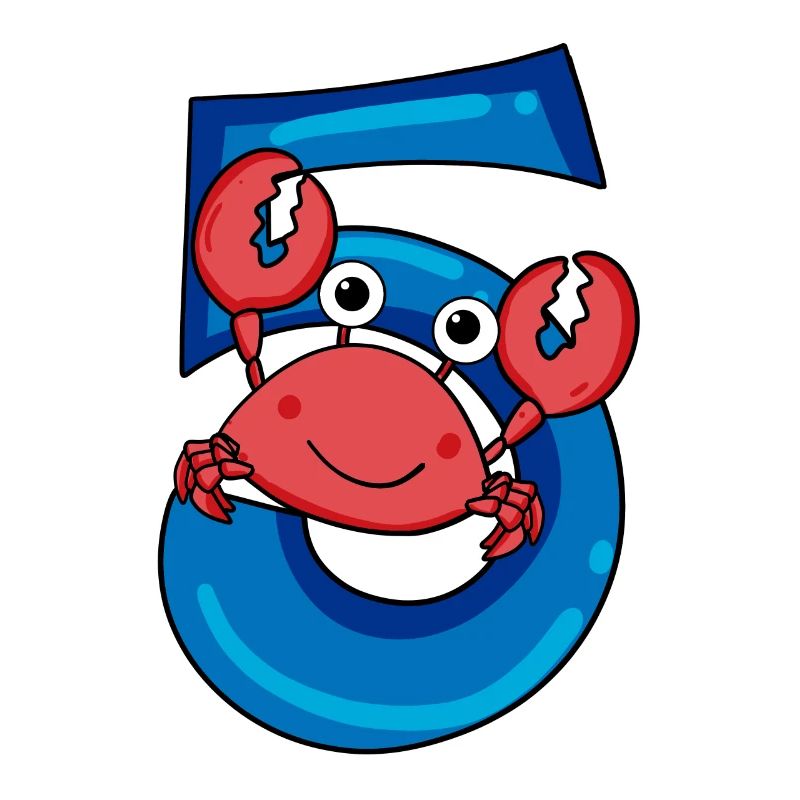 Krabb mit der Nummer 5 - 5 Geburtstag Geschenkidee