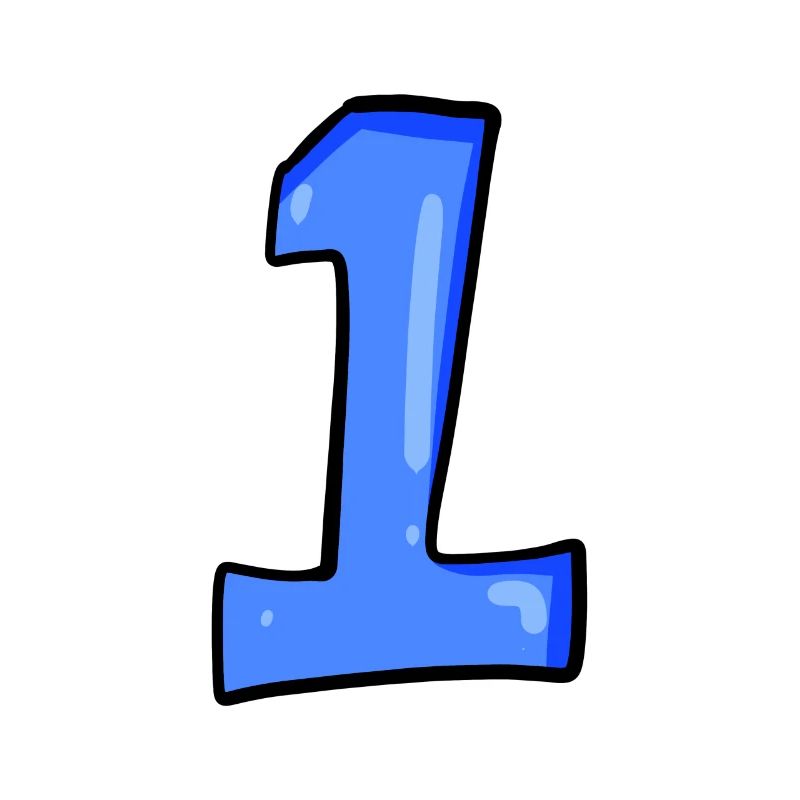 Ziffer 1 Blau - Nummer Eins