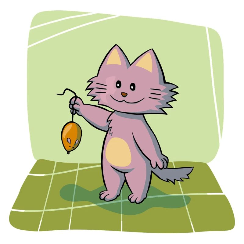 Cat with mouse
