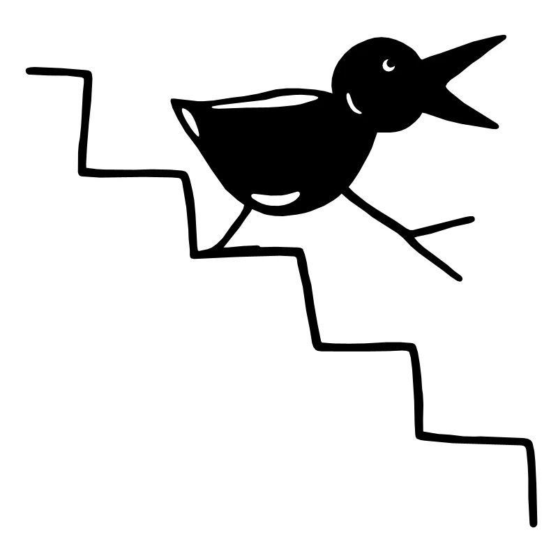 Vogel geht die Treppe runter